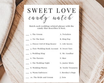 Candy Match Bridal Shower Game Digital Download - Etsy