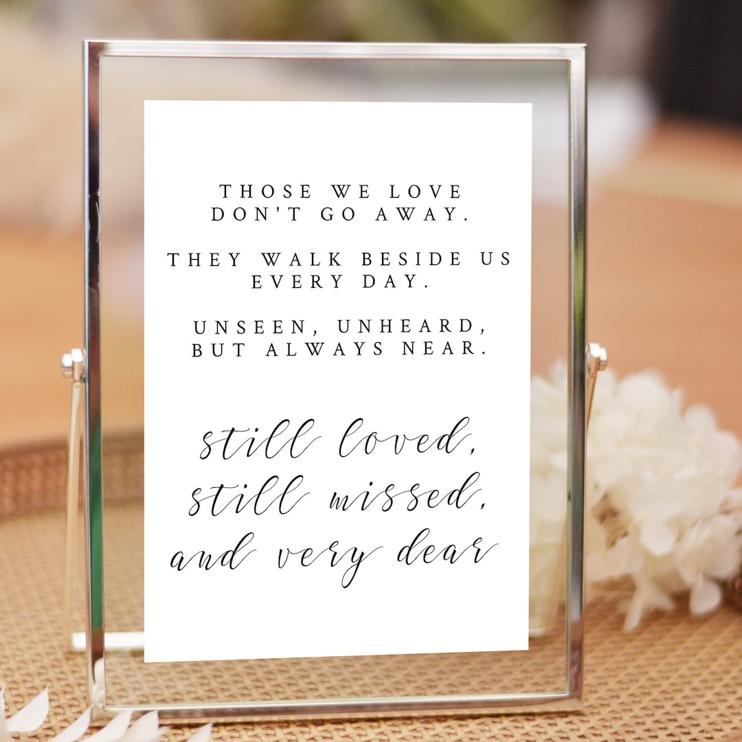 Simple Minimalist Wedding Memorial Sign Editable Template, Honor Loved ...