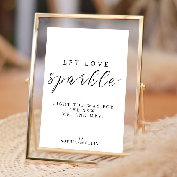Sparkler Send Off Sign Printable, Let Love Sparkle Sign, Minimalist Wedding Signs, Wedding Send Off, Light The Way Sign, C100