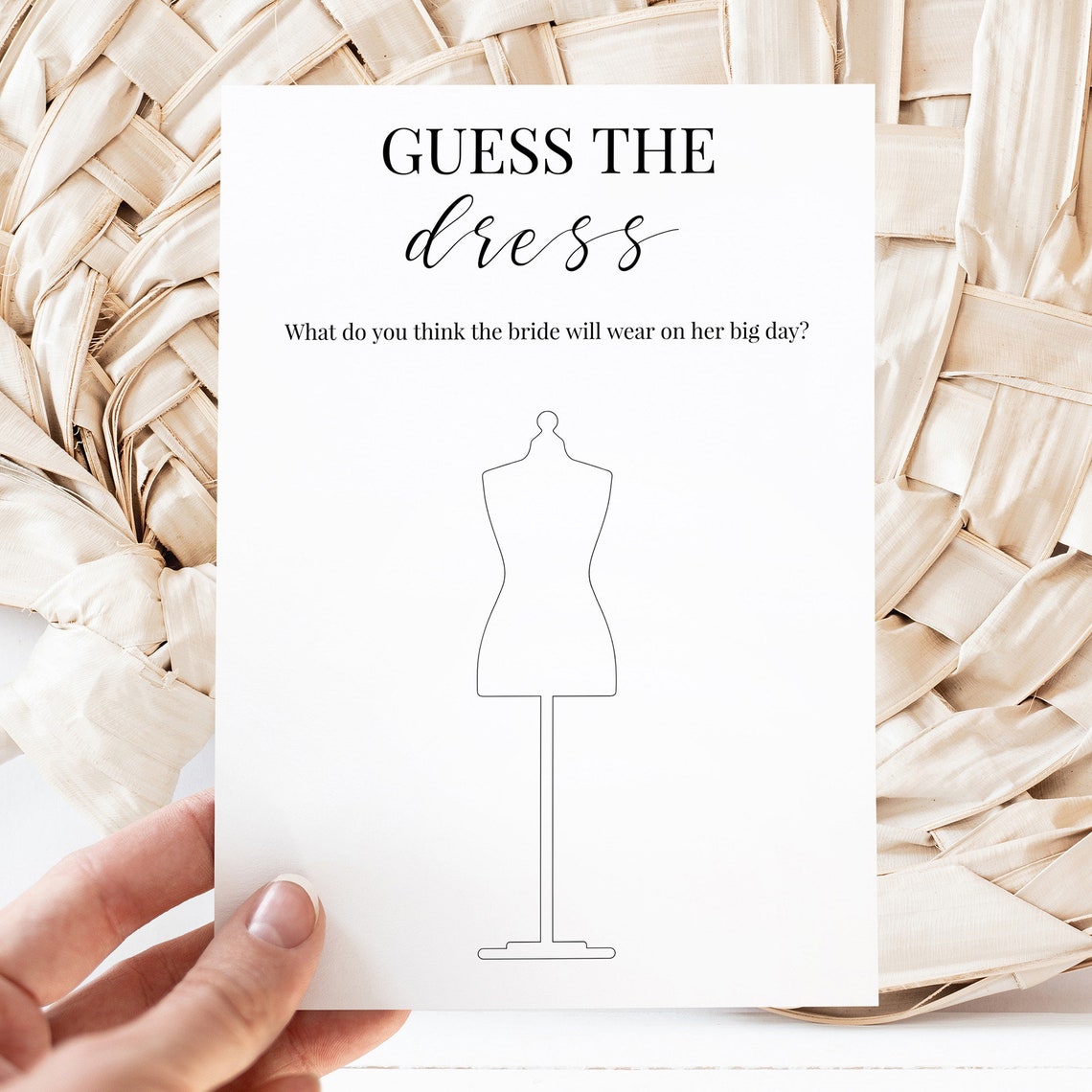 Bridal Shower Game Guess the Dress, Guess the Dress Printable, Modern ...