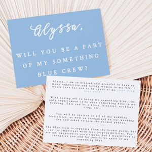 Something Blue Crew Proposal, Will You Be My Something Blue Card, Bridesmaid Proposal, Personalized Something Blue, C100