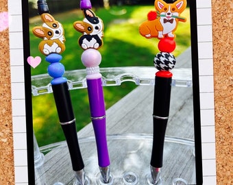 CORGI Dog INK Pen / Custom Journaling Planner Office Accessories / Unique Animal Lover Gift / Birthday Party Favors / Collector Item