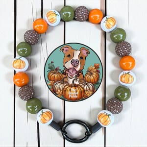 Pumpkin Patch Fall Beaded Dog Collar