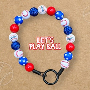 Los Angeles Dodgers-halsband met kralen: baseballteam huisdiersieraden