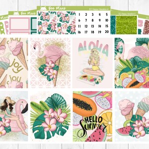 Happy Vacation - Erin Condren Vertical 7&quot; x 9&quot; - Weekly Planner Sticker Set