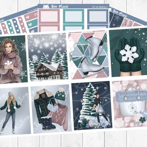 Ice Skating - Hobonichi Cousin A5 - Weekly Planner Sticker Kit