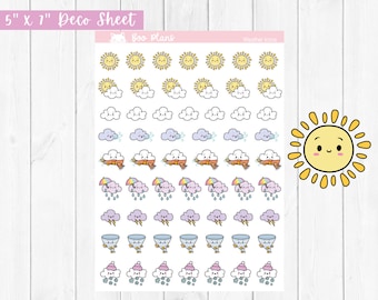 Weather Icon Stickers Decorative Planner Journal Stickers