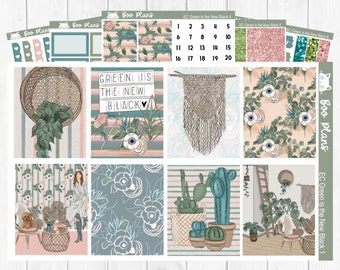Green is the New Black - Erin Condren Vertical 7" x 9" - Weekly Planner Sticker Set