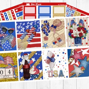 Patriotic - Hobonichi Cousin A5 - Weekly Planner Sticker Kit