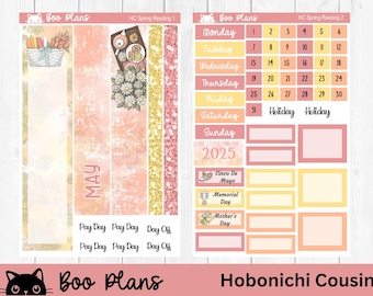 Spring Reading, May Monthly, Hobonichi Cousin Monthly Kit, A5 Monthly Kit, Bullet Journal
