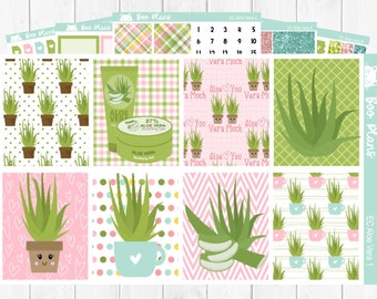 Aloe Vera - Erin Condren Vertical 7" x 9" - Weekly Planner Sticker Set