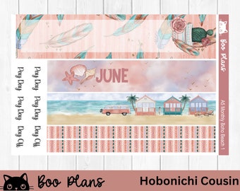Boho Beach, June Monthly, Summer, Hobonichi Cousin Monthly Kit, A5 Monthly Kit, Bullet Journal