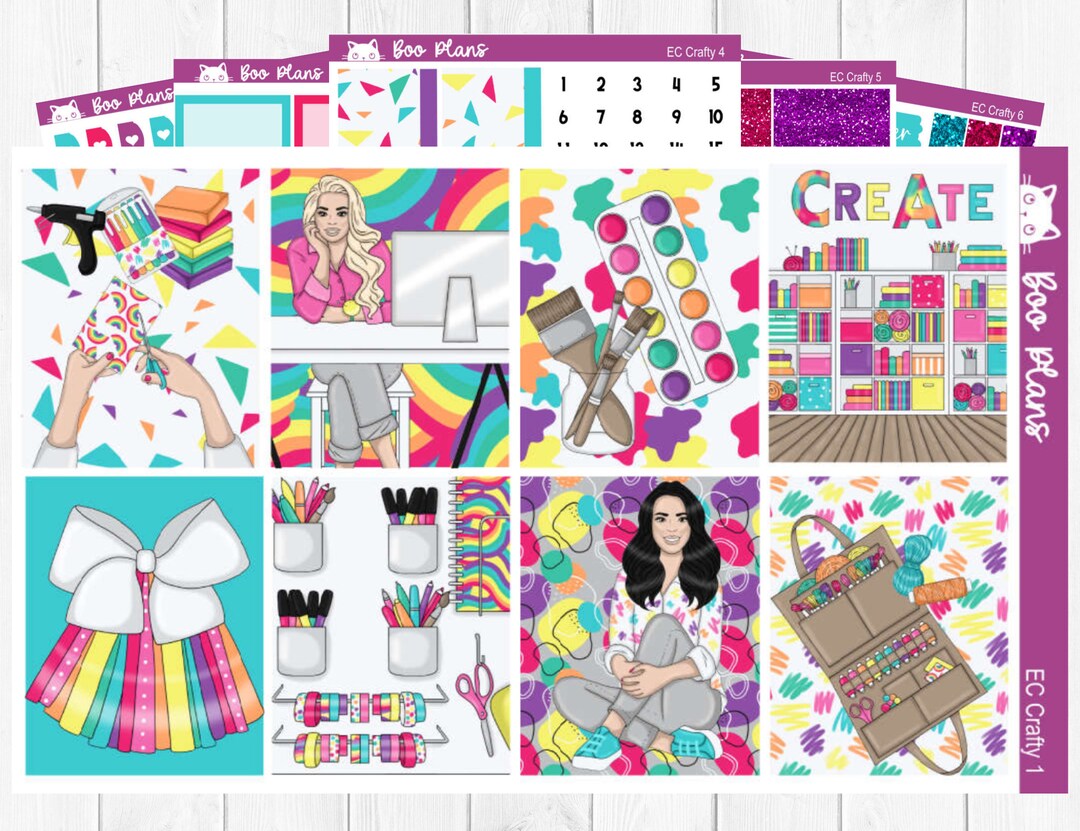 Crafty- Erin Condren Vertical 7" X 9" - Weekly Planner Sticker Set - Etsy