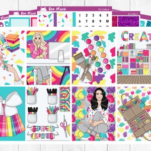 Crafty- Erin Condren Vertical 7&quot; x 9&quot; - Weekly Planner Sticker Set