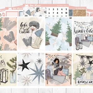 Winter Vibes - Erin Condren Vertical 7&quot; x 9&quot; - Weekly Planner Sticker Set