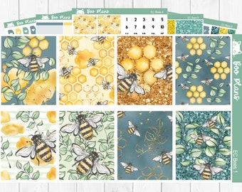 Bees - Erin Condren Vertical 7" x 9" - Weekly Planner Sticker Set
