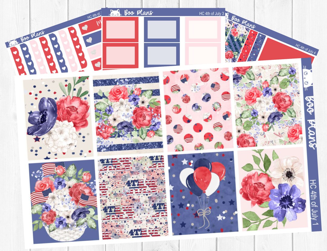 4th of July - Hobonichi Cousin A5 - Weekly Planner Sticker Kit - Etsy