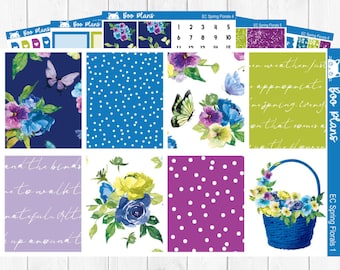 Spring Florals - Erin Condren Vertical 7" x 9" - Weekly Planner Sticker Set