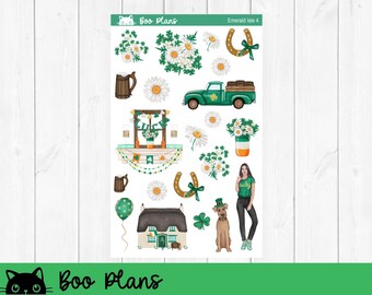 Emerald Isle Deco Stickers, Planner Stickers, St. Patrick's Day, Seasonal