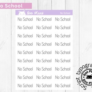 No School Script Typography Stickers Planner Journal Stickers