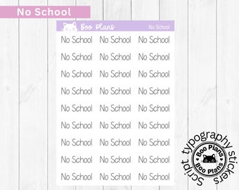 No School Script Typography Stickers Planner Journal Stickers