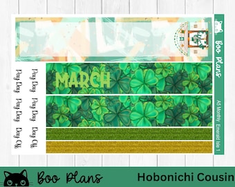 Emerald Isle, March Monthly, St. Patrick's Day, Hobonichi Cousin Monthly Kit, A5 Monthly Kit