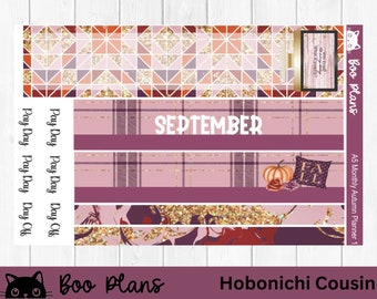 Autumn Planner, September Monthly, Fall, Hobonichi Cousin Monthly Kit, A5 Monthly Kit, Bullet Journal