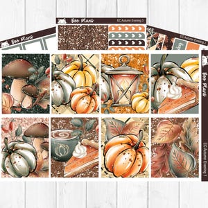 Autumn Evening - Erin Condren Vertical 7&quot; x 9&quot; - Weekly Planner Sticker Set