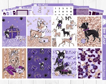 Glam Puppies - Erin Condren Vertical 7" x 9" - Weekly Planner Sticker Set
