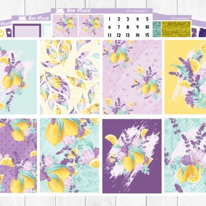 Lemonade - Erin Condren Vertical 7&quot; x 9&quot; - Weekly Planner Sticker Set