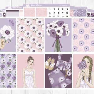 Anemone - Erin Condren Vertical 7 x 9 - Weekly Planner Sticker Set
