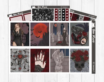 Vampire - Erin Condren Vertical 7" x 9" - Weekly Planner Sticker Set