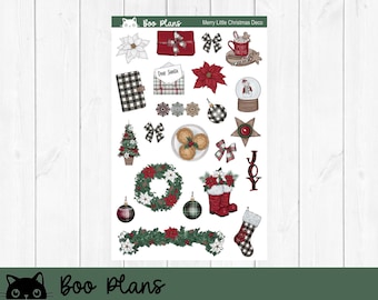 Merry Little Christmas Deco Stickers, Planner Stickers, December