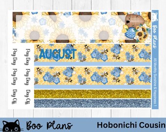 Sunshine & Happiness, August Monthly, Hobonichi Cousin Monthly Kit, A5 Monthly Kit, Bullet Journal