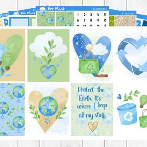 Earth Day - Erin Condren Vertical 7&quot; x 9&quot; - Weekly Planner Sticker Set