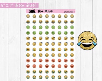Set 1 Small Glitter Emoji Stickers Decorative Planner Journal Stickers