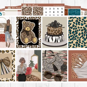 Animal Print - Erin Condren Vertical 7&quot; x 9&quot; - Weekly Planner Sticker Set