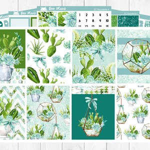Succulents - Erin Condren Vertical 7&quot; x 9&quot; - Weekly Planner Sticker Set