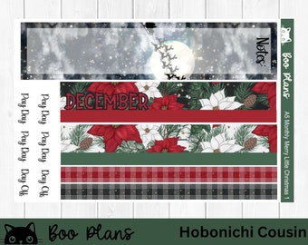 Merry Little Christmas, December, Hobonichi Cousin Monthly Kit, A5 Monthly Kit, Bullet Journal
