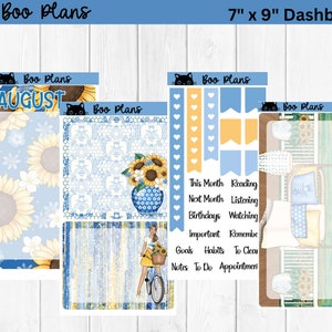Sunshine & Happiness August Monthly Dashboard Kit Vertical 7&quot; x 9&quot;