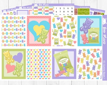 Gummy Bear - Erin Condren Vertical 7" x 9" - Weekly Planner Sticker Set