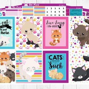 Cats - Erin Condren Vertical 7&quot; x 9&quot; - Weekly Planner Sticker Set