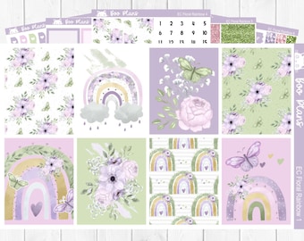 Floral Rainbow - Erin Condren Vertical 7" x 9" - Weekly Planner Sticker Set