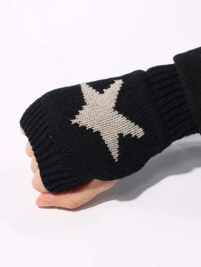 Fingerless Star Gloves Fingerless Star Mittens Y2k Gloves Etsy