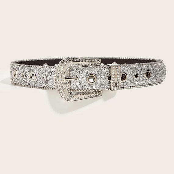 Cinturones de diamantes de imitación plateados góticos Y2k - Etsy España