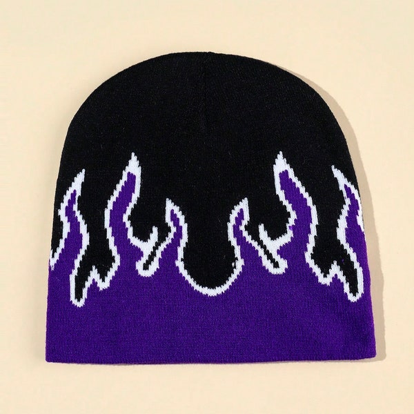 Y2k Flame Beanie Etsy