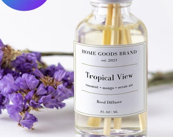 Scented Oil Diffuser Label Template Custom Fragrance Oil Diffuser Label Print at Home Oil Diffuser Label Editable Fragrance Diffuser Label