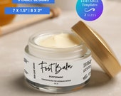 Foot Balm Wrap Around Cosmetic Jar Label Template Editable Lotion, Cream, or Balm Wrap Around Label Printable DIY Cosmetic Label Template