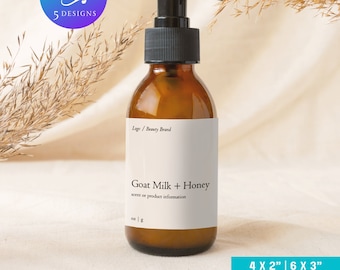 Editable Pump Bottle Wrap Around Label Template Lotion Wrap Around Label DIY Printable Body Lotion Label Custom Cosmetic/Beauty Bottle Label