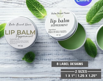 Round Lip Balm Tin Label Template Editable Lip Balm Sticker in Canva Custom Handmade Lip Balm Label Print at Home Organic Lip Balm Tin Label
